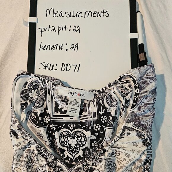 Style & Co 3/4 sleeve top XL Polyester 100% - Picture 8 of 8